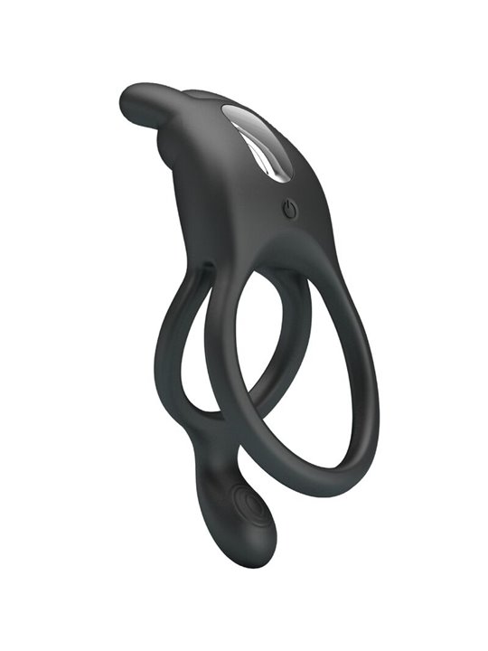 Pretty Love Seth - Black Double Vibrating Rabbit Cock Ring
