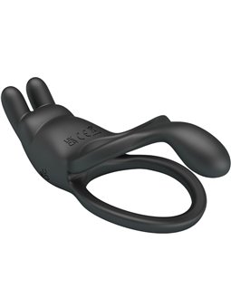 Pretty Love Seth - Black Double Vibrating Rabbit Cock Ring