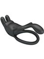 Pretty Love Seth - Anello Fallico Doppio Vibrante Rabbit Nero