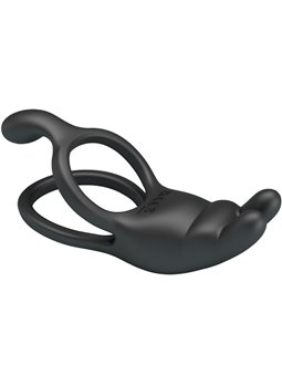 Pretty Love Seth - Anello Fallico Doppio Vibrante Rabbit Nero
