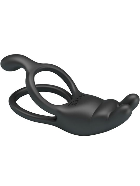 Pretty Love Seth - Black Double Vibrating Rabbit Cock Ring