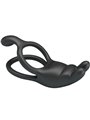 Pretty Love Seth - Anello Fallico Doppio Vibrante Rabbit Nero