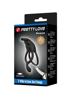 Pretty Love Seth - Black Double Vibrating Rabbit Cock Ring