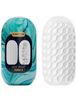 Pretty Love Hot Wave - White Silicone Male Masturbator
