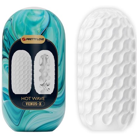 Pretty Love Hot Wave - White Silicone Male Masturbator