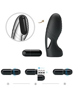 Pretty Love Alan - Vibratore da Dito in Silicone Nero