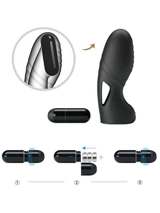 Pretty Love Alan - Vibratore da Dito in Silicone Nero