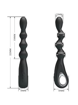 Pretty Love Federer - Vibratore Anale in Silicone 12 Vibrazioni Nero