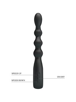 Pretty Love Federer - Black Silicone Anal Vibrator 12 Vibrations