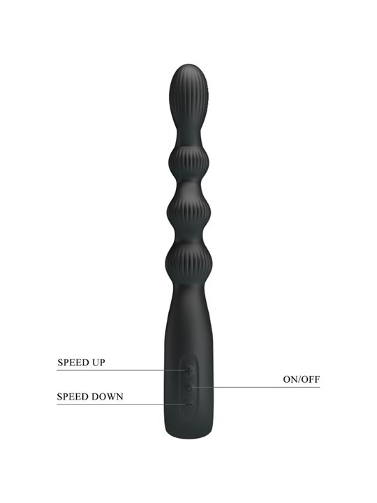 Pretty Love Federer - Vibratore Anale in Silicone 12 Vibrazioni Nero