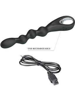 Pretty Love Federer - Vibratore Anale in Silicone 12 Vibrazioni Nero