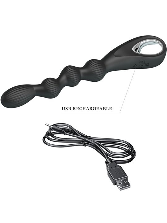 Pretty Love Federer - Black Silicone Anal Vibrator 12 Vibrations