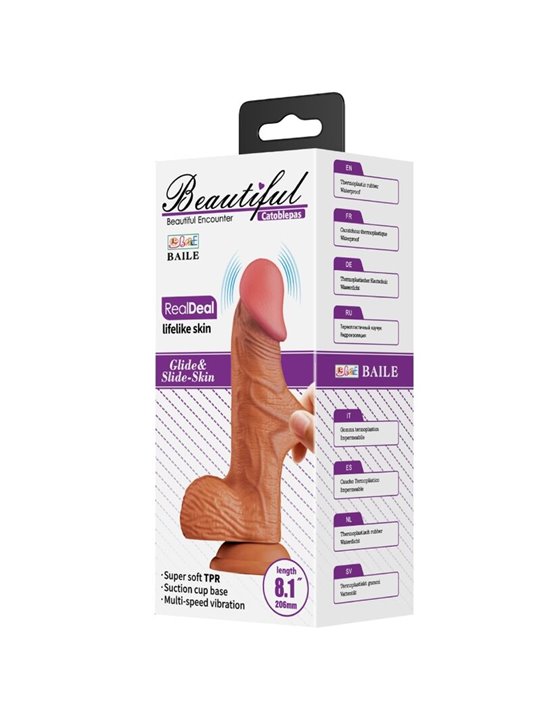 Baile Catoblepas - Vibratore Realistico 20,6 Cm Beige con Telecomando
