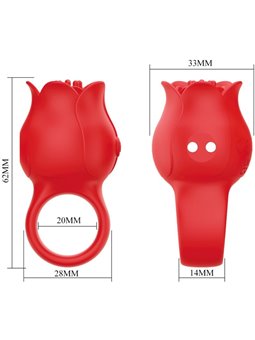 Pretty Love Jae - 10-Mode Rose Finger Vibrator Red