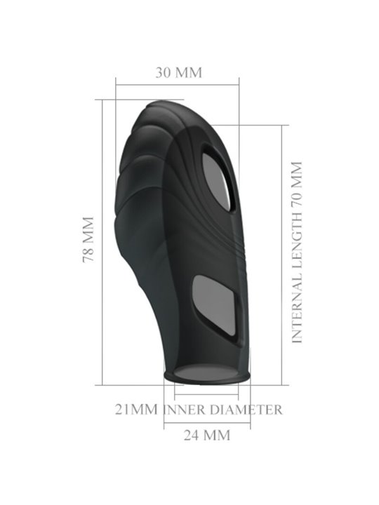 Pretty Love Lich - Black Silicone Finger Vibrator