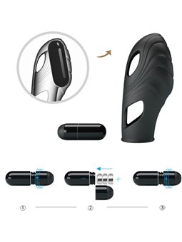 Pretty Love Lich - Black Silicone Finger Vibrator