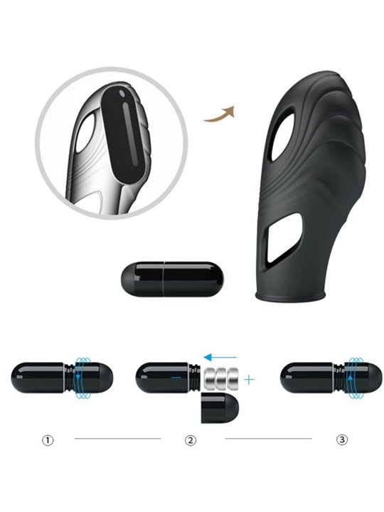 Pretty Love Lich - Black Silicone Finger Vibrator