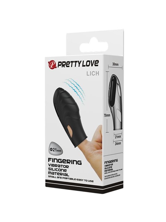 Pretty Love Lich - Black Silicone Finger Vibrator