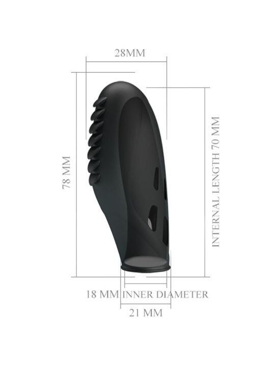 Pretty Love Gilo - Vibratore da Dito in Silicone Nero