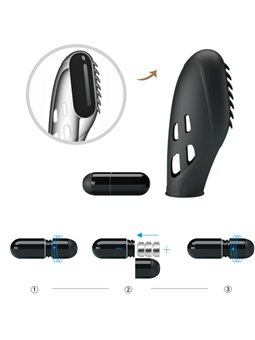Pretty Love Gilo - Black Silicone Finger Vibrator