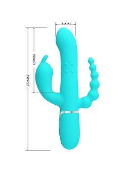 Pretty Love Cammy - 4-in-1 Triple Rabbit Vibrator Blue