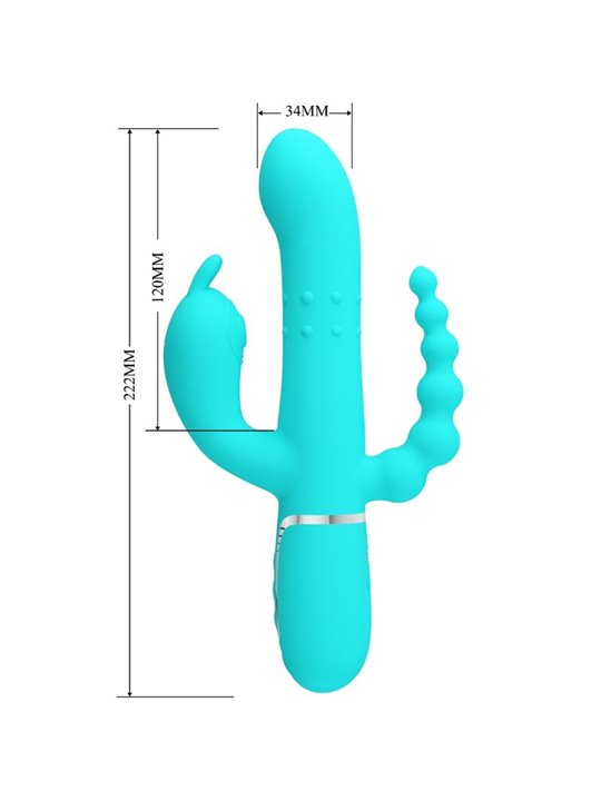 Pretty Love Cammy - 4-in-1 Triple Rabbit Vibrator Blue