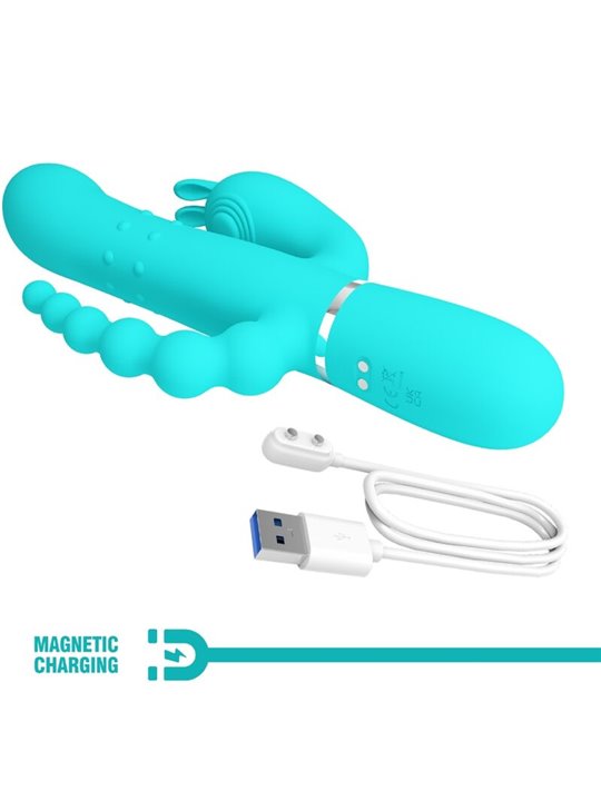 Pretty Love Cammy - 4-in-1 Triple Rabbit Vibrator Blue