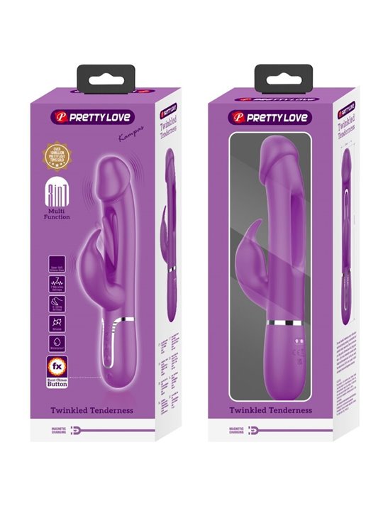 Pretty Love Kampas - Vibratore Rabbit Multifunzione 3 in 1 Viola