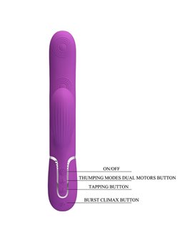 Pretty Love Perlita - 3-in-1 Multifunction Rabbit Vibrator Purple