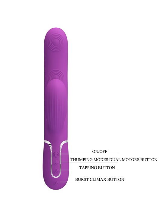 Pretty Love Perlita - 3-in-1 Multifunction Rabbit Vibrator Purple
