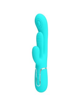 Pretty Love Shania - Vibratore Multifunzione 4 in 1 Triplo Rabbit Blu