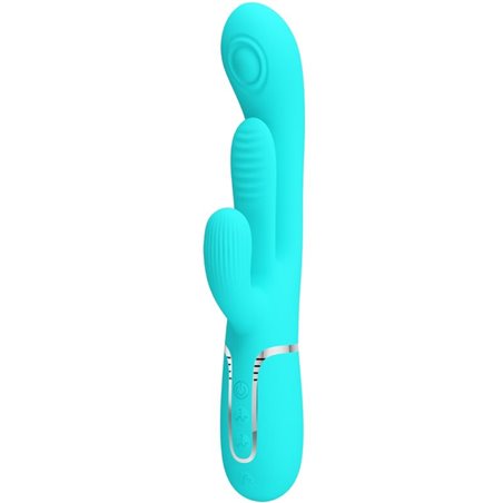 Pretty Love Shania - 4-in-1 Triple Rabbit Vibrator Blue