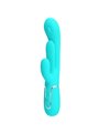 Pretty Love Shania - Vibratore Multifunzione 4 in 1 Triplo Rabbit Blu