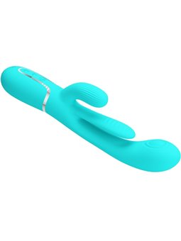 Pretty Love Shania - Vibratore Multifunzione 4 in 1 Triplo Rabbit Blu