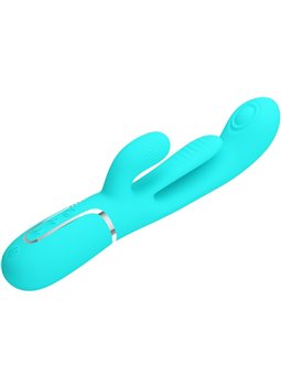 Pretty Love Shania - Vibratore Multifunzione 4 in 1 Triplo Rabbit Blu