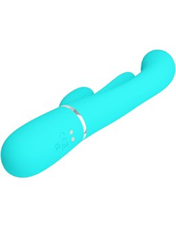 Pretty Love Shania - Vibratore Multifunzione 4 in 1 Triplo Rabbit Blu