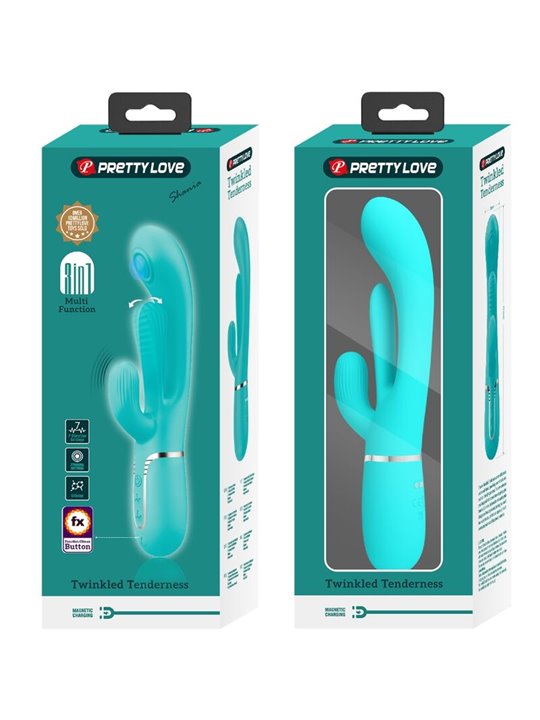 Pretty Love Shania - 4-in-1 Triple Rabbit Vibrator Blue