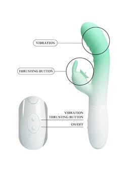Pretty Love Cerberus - 30-Mode Silicone Rabbit Vibrator Green