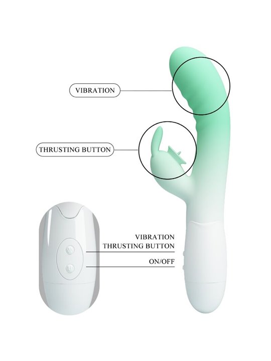 Pretty Love Cerberus - 30-Mode Silicone Rabbit Vibrator Green