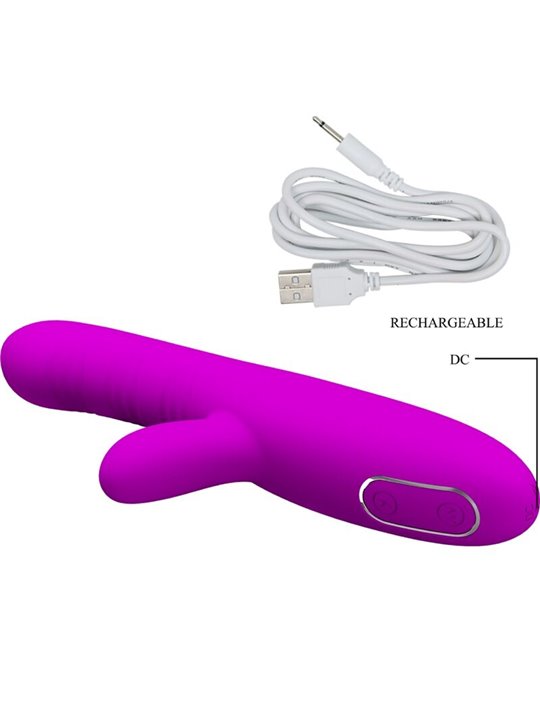 Pretty Love Angelique - Vibratore Multifunzione + Stimolatore Clitoride Viola