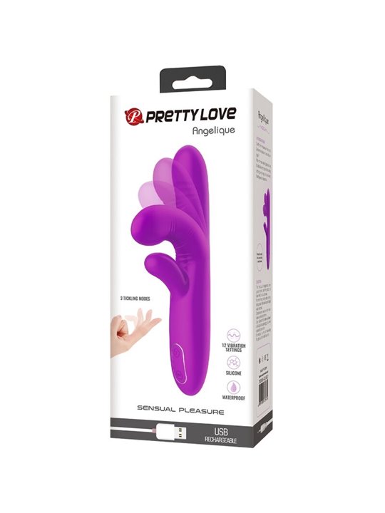 Pretty Love Angelique - Vibratore Multifunzione + Stimolatore Clitoride Viola