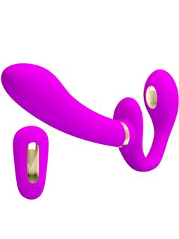 Pretty Love Thunderbird - Double Strap-On Vibrator with Remote