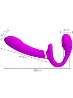 Pretty Love Thunderbird - Double Strap-On Vibrator with Remote