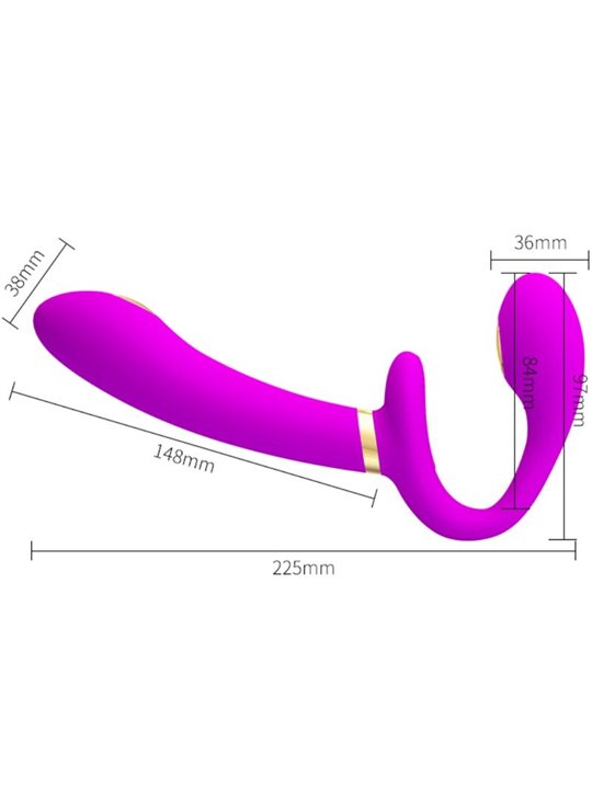Pretty Love Thunderbird - Double Strap-On Vibrator with Remote