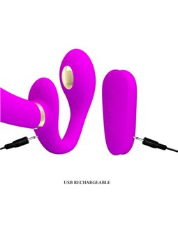 Pretty Love Thunderbird - Double Strap-On Vibrator with Remote
