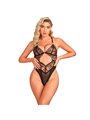 Subblime 955229 - Sheer Black Lace Cutout Bodysuit L/XL