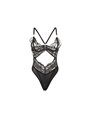 Subblime 955229 - Sheer Black Lace Cutout Bodysuit L/XL