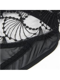 Subblime 955229 - Body Trasparente con Pizzo Nero Forato L/XL