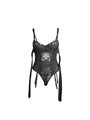 Subblime 955496 - Black Lace Bow Bodysuit with Garter S/M