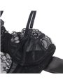 Subblime 955496 - Black Lace Bow Bodysuit with Garter S/M